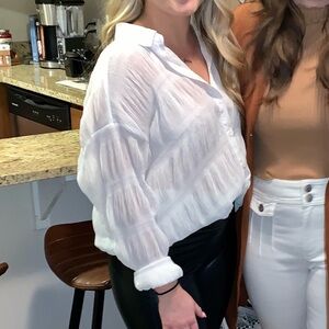 Missguided Sheer White Blouse